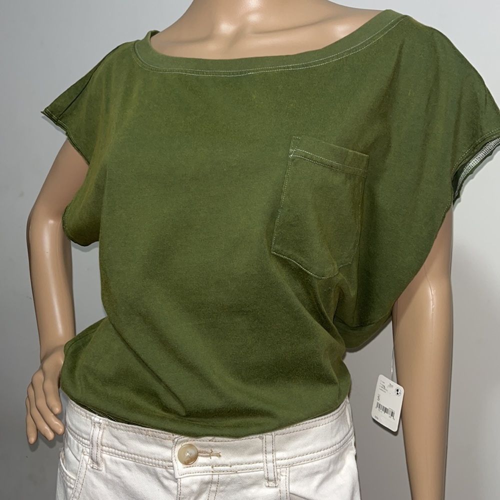 Free People Road Trip Cotton Bodysuit, Verde - Picture 2 of 12